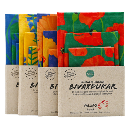 Bienenwachstuch blauer Natternkopf - 3er-Set