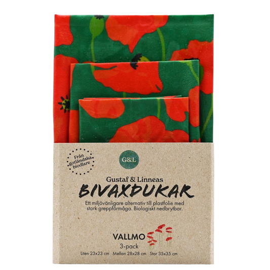 Bienenwachstuch Mohn - 3er-Set