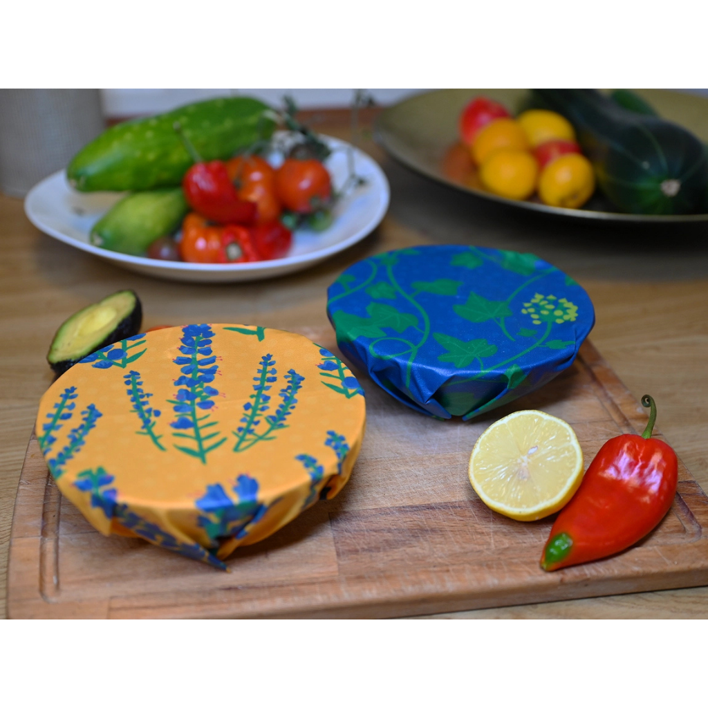 Bienenwachstuch blauer Natternkopf - 3er-Set