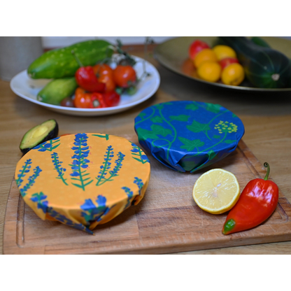 Bienenwachstuch blauer Natternkopf - 3er-Set