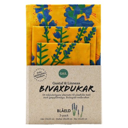 Bienenwachstuch blauer Natternkopf - 3er-Set