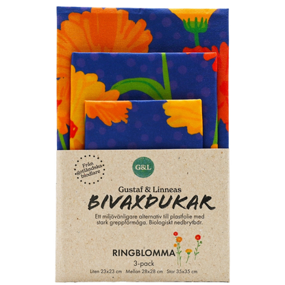 Bienenwachstuch Ringelblume - 3er-Set