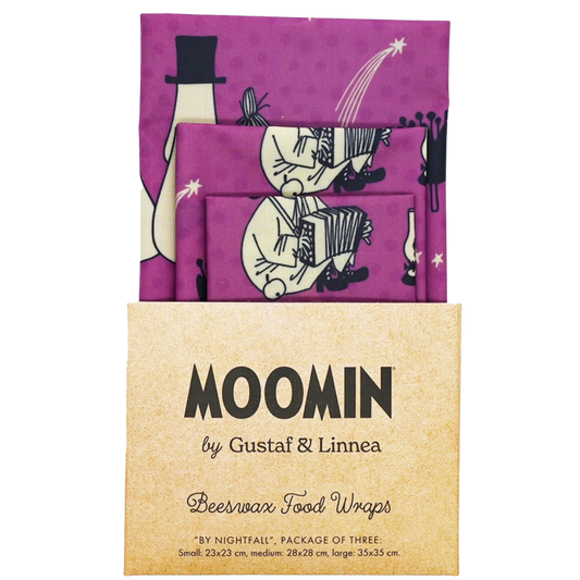 Moomins bei Einbruch der Nacht - Bienenwachstuch - 3er-Set