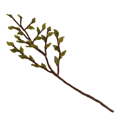 Zweig mit grünen Blättern - handgearbeitet