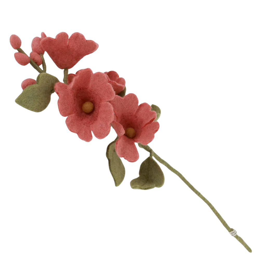 Stockrose aus Filz in Dusty Red von Én Gry & Sif