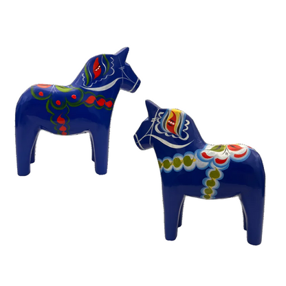 Dala-Pferd - Holz - Blau