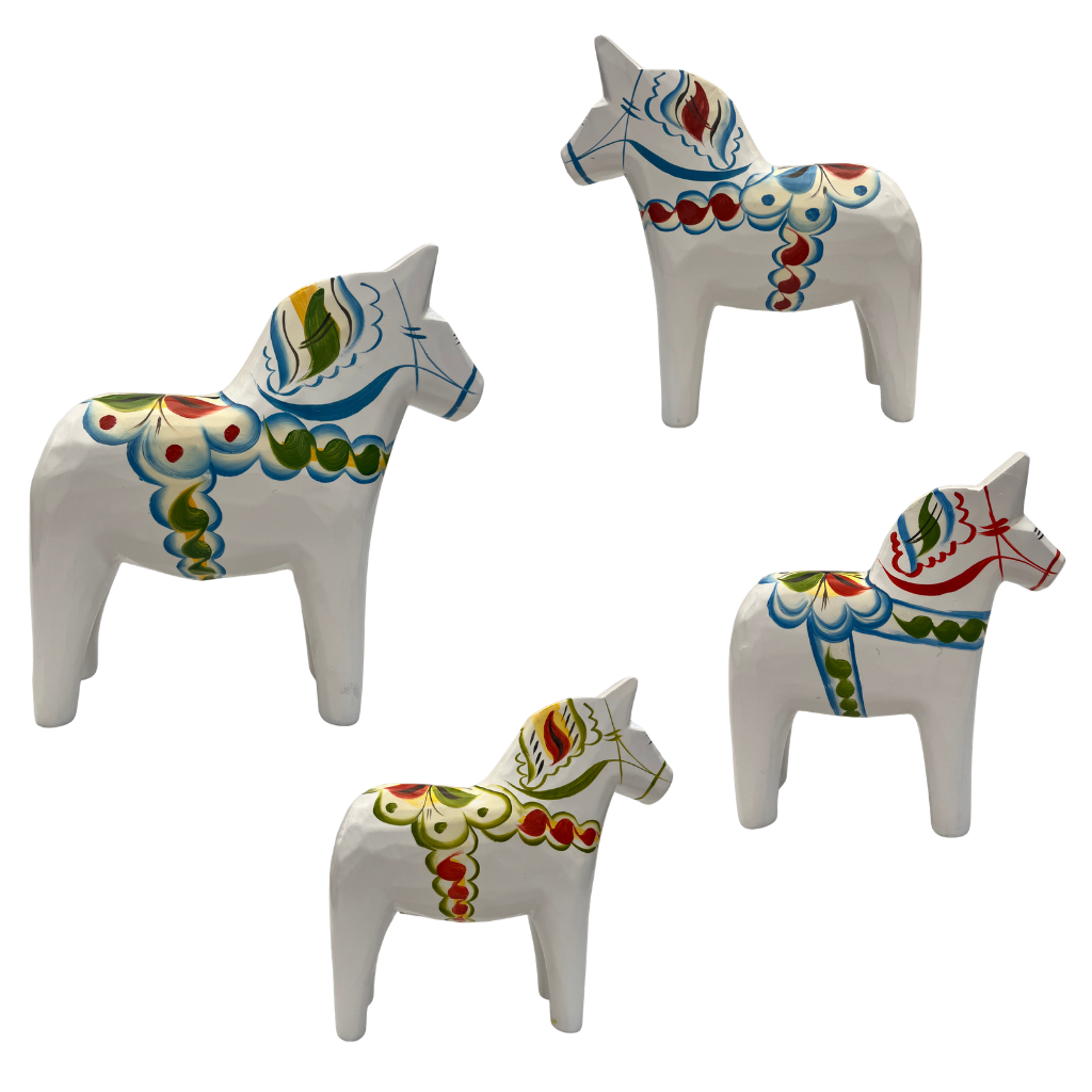 Dala-Pferd - Holz - Weiß