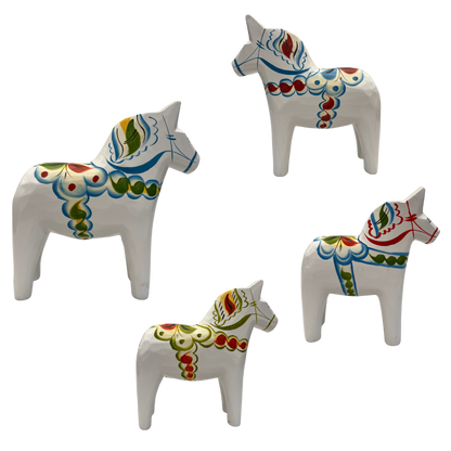 Dala-Pferd - Holz - Weiß