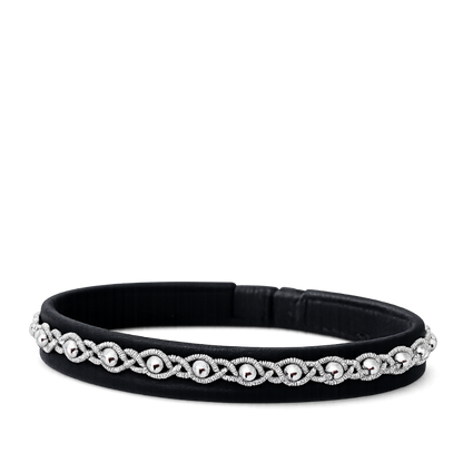 Schwarzes Zinn-Armband mit Silberperlen