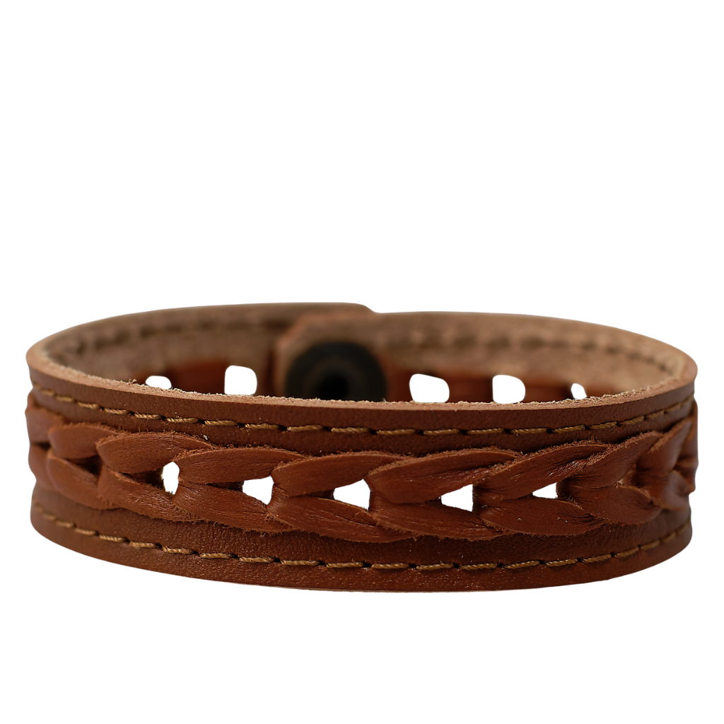 Lederarmband mit symmetrischem Muster - Kero