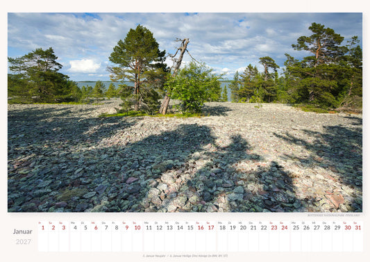 Nordische Nationalparks - Wandkalender 2027 - 59 x 42 cm - Trabandt Medien