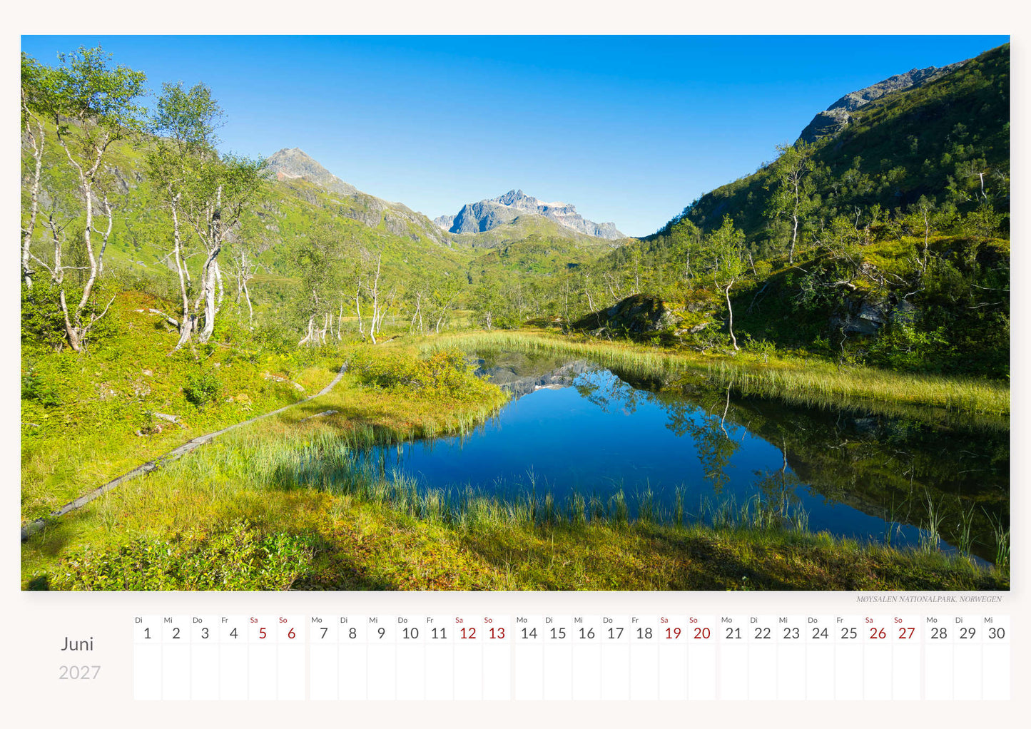Nordische Nationalparks - Wandkalender 2027 - 59 x 42 cm - Trabandt Medien