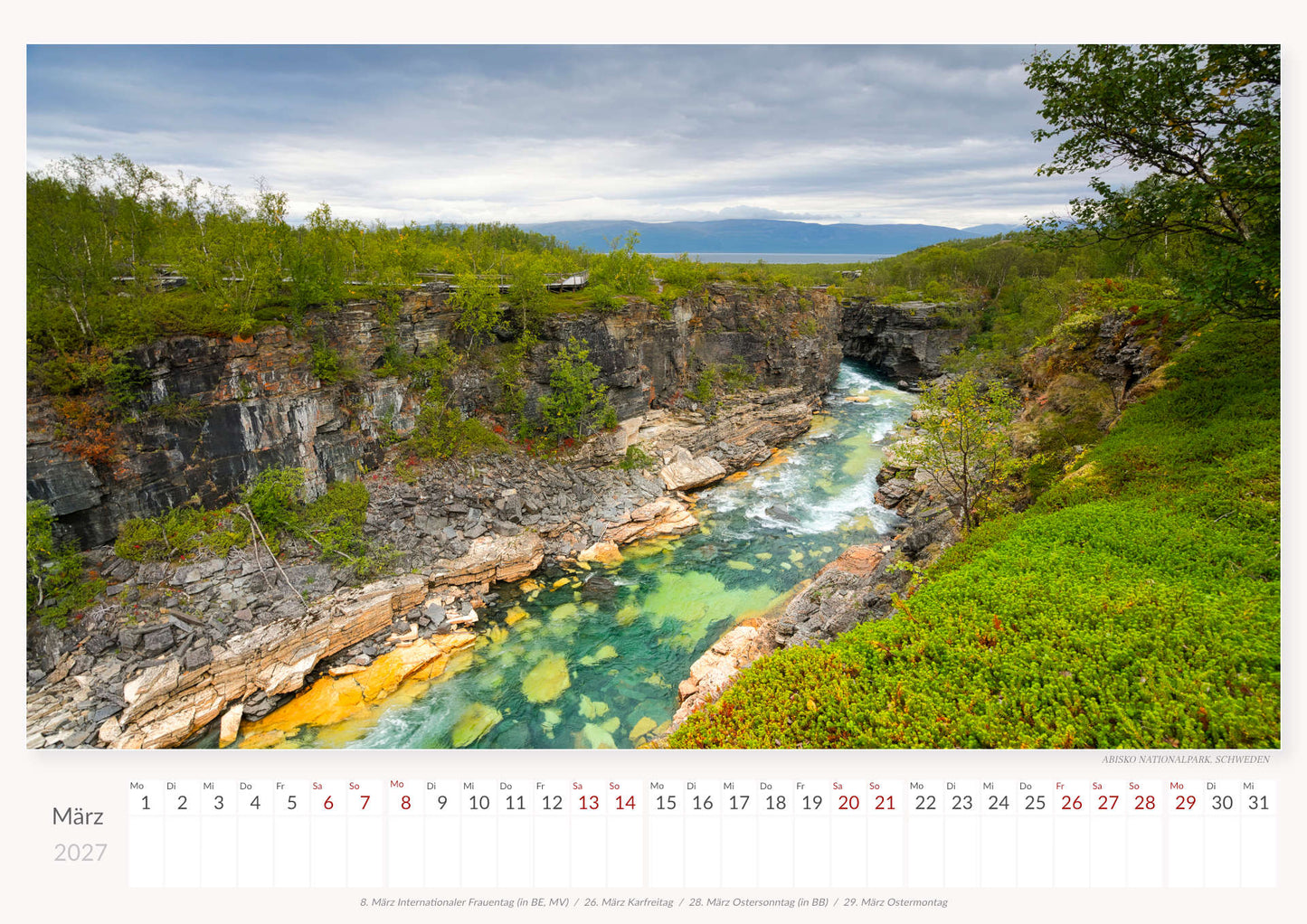Nordische Nationalparks - Wandkalender 2027 - 59 x 42 cm - Trabandt Medien