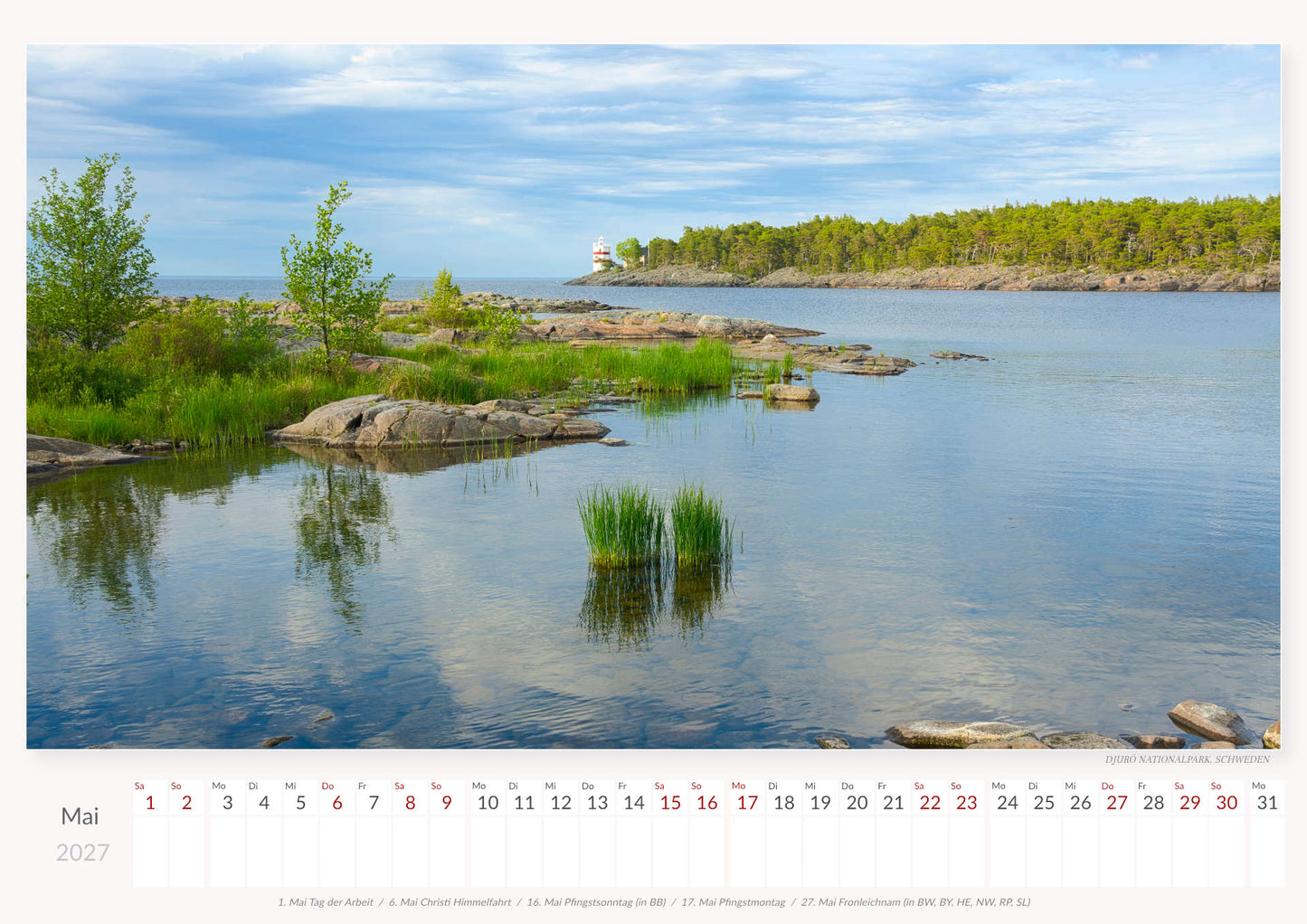 Nordische Nationalparks - Wandkalender 2027 - 59 x 42 cm - Trabandt Medien