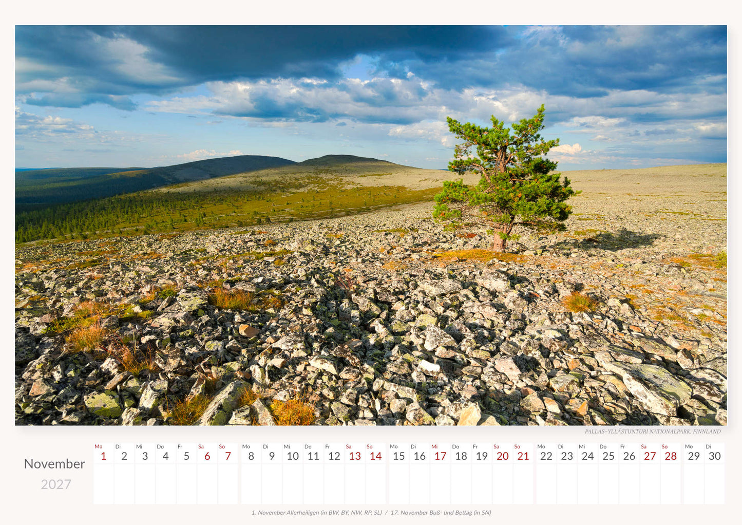 Nordische Nationalparks - Wandkalender 2027 - 59 x 42 cm - Trabandt Medien