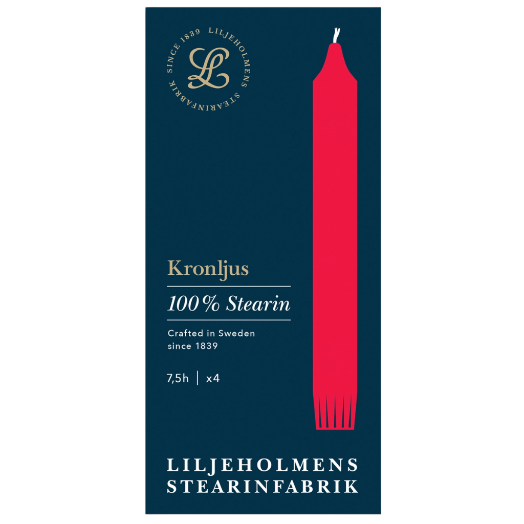 Kronljus Kerze – 4er-Pack, 20 cm, 100 % Stearin
