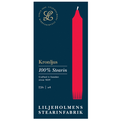 Kronljus Kerze – 4er-Pack, 20 cm, 100 % Stearin
