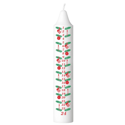 Adventskalenderkerze Gille – Weihnachtsdeko - 27,5 cm - 100 % Stearin