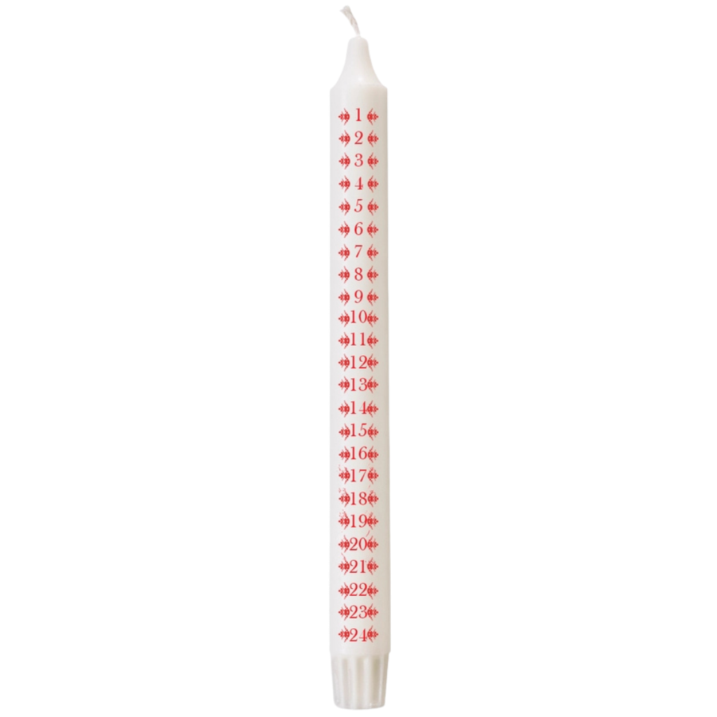 Adventskalender Kronenkerze Allmoge - 24 cm - 100 % Stearin