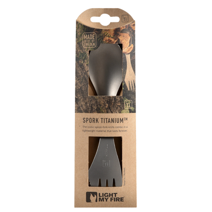 Swedish Spork aus Titan leichtes 3in1 Besteck für Camping und Outdoor