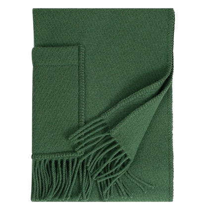 Uni - Wollschal mit Taschen - dunkles Moosgrün - 60 x 170 cm