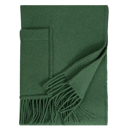Uni - Wollschal mit Taschen - dunkles Moosgrün - 60 x 170 cm