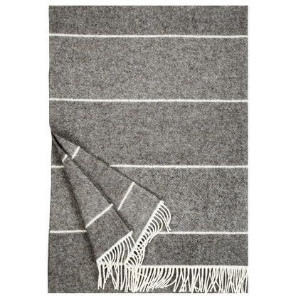 Aika - Wolldecke - weiß-naturbraun - 130 x 180 cm