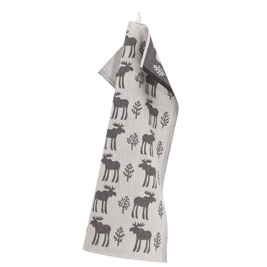 Hirvi - Küchenhandtuch - 46 x 70 cm - Beige / Schwarz