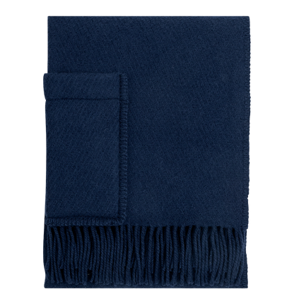 Uni - Wollschal mit Taschen - Mitternachtsblau - 60 x 170 cm