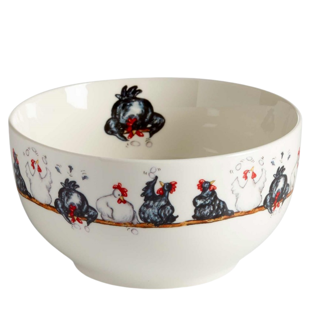 Schale mit Hühnermotiv - 6,5 cm, 45cl