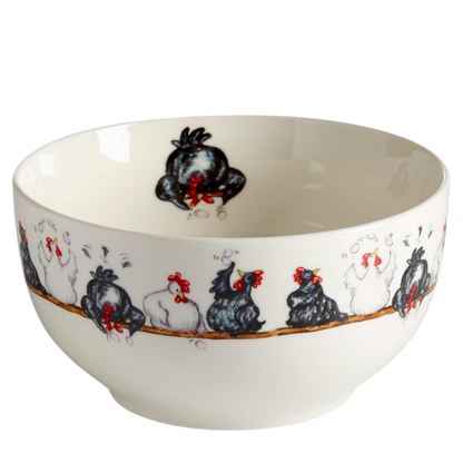 Schale mit Hühnermotiv - 6,5 cm, 45cl