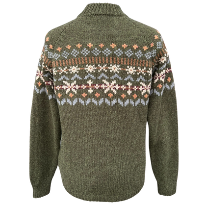 Merinowollpullover Damen Grün aus 100 % Schurwolle im skandinavischen Design
