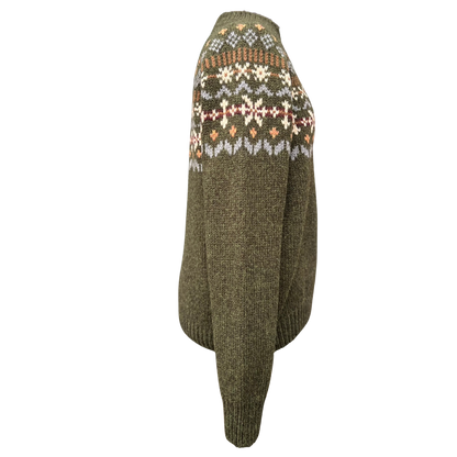 Merinowollpullover Damen Grün aus 100 % Schurwolle im skandinavischen Design
