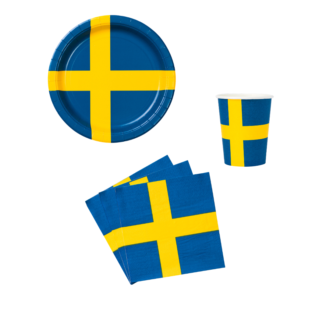 Einweggeschirr mit Flaggenmotiv