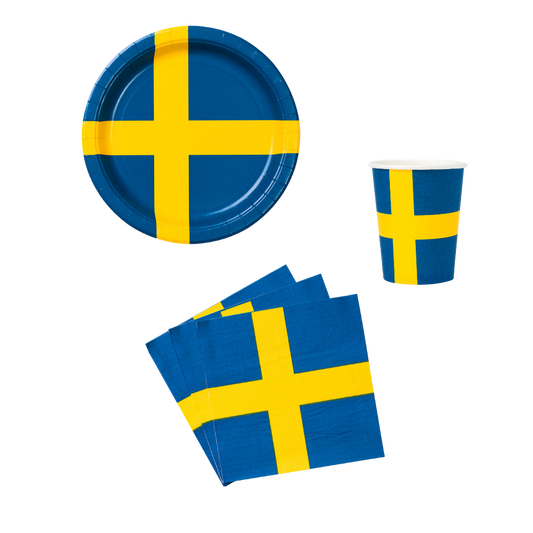Einweggeschirr mit Flaggenmotiv