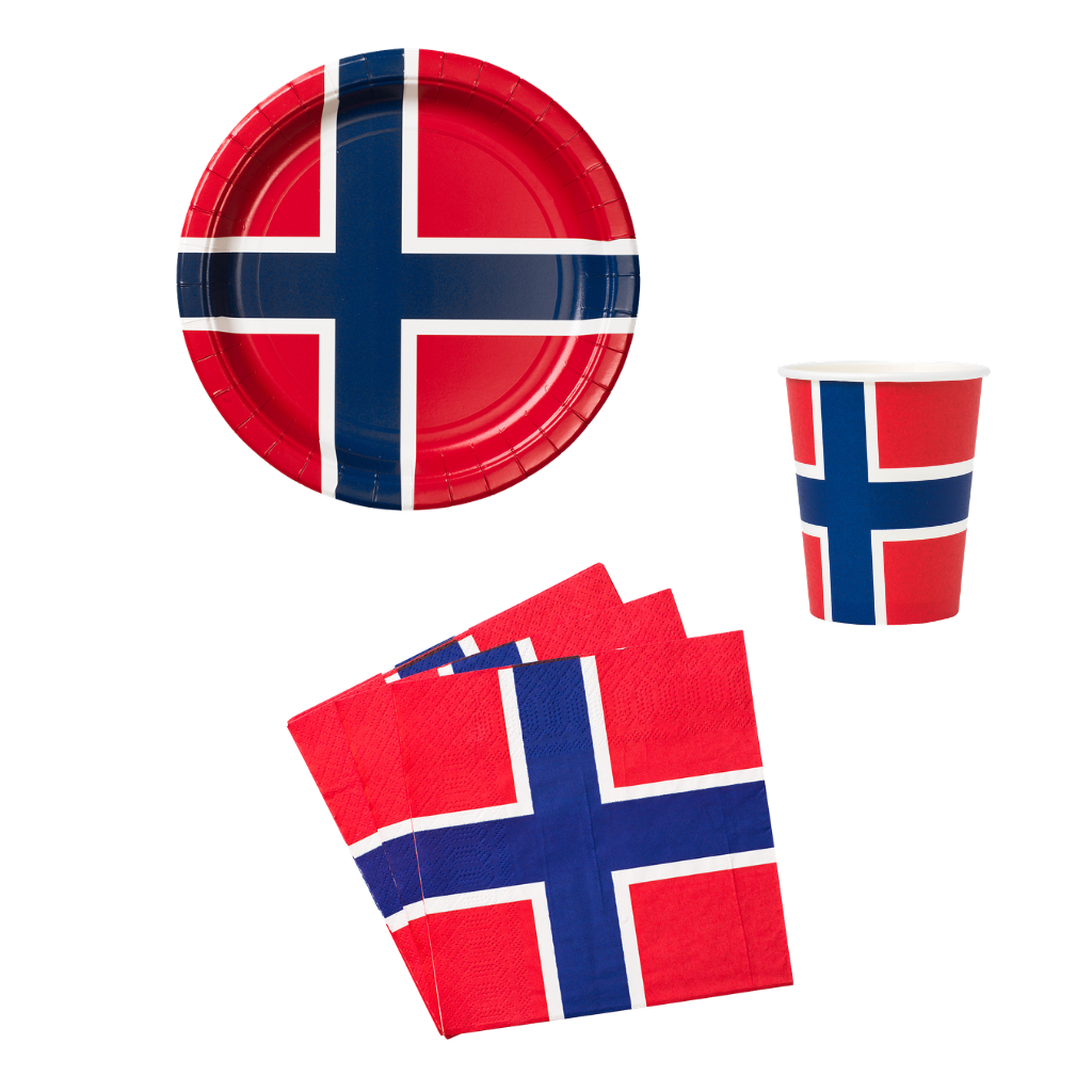 Einweggeschirr mit Flaggenmotiv