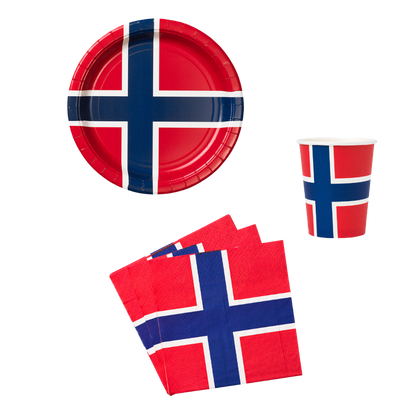 Einweggeschirr mit Flaggenmotiv
