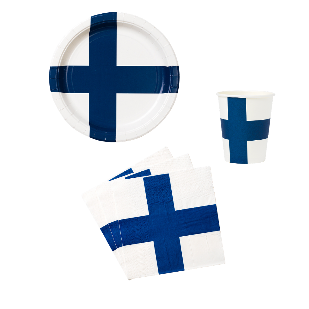 Einweggeschirr mit Flaggenmotiv