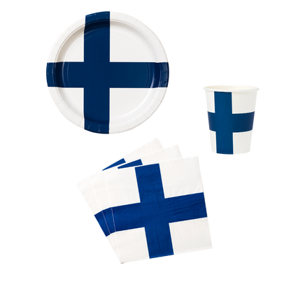 Einweggeschirr mit Flaggenmotiv