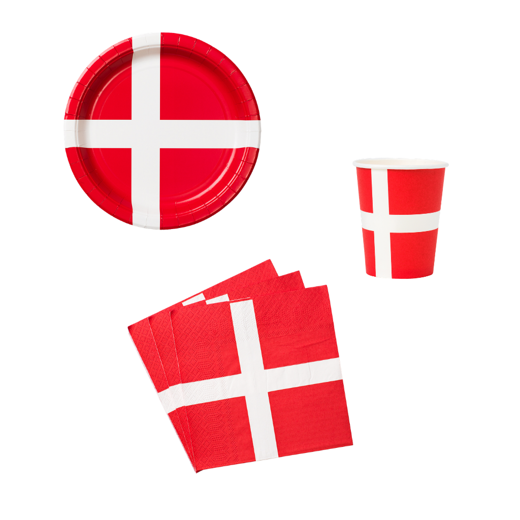 Einweggeschirr mit Flaggenmotiv