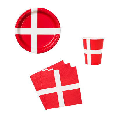 Einweggeschirr mit Flaggenmotiv