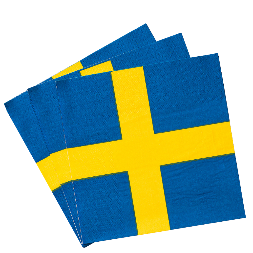 Einweggeschirr mit Flaggenmotiv