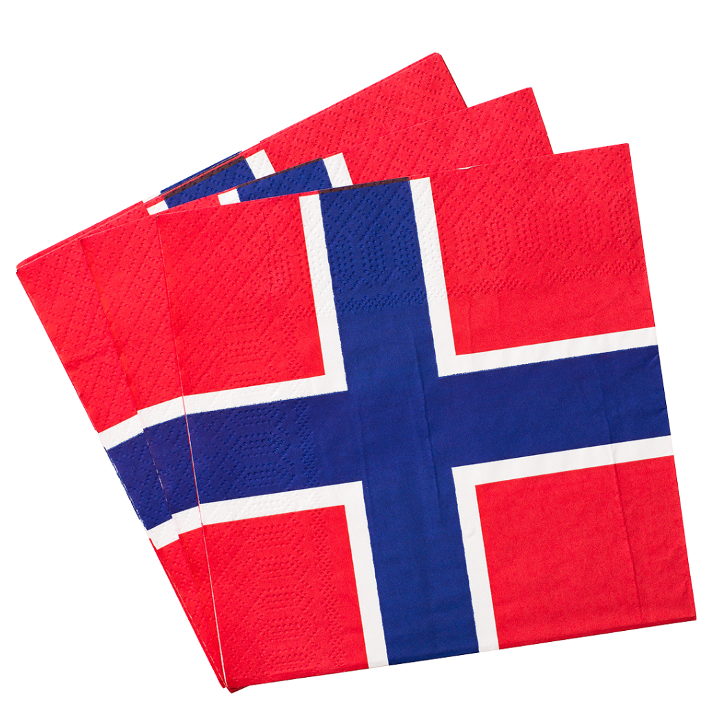 Einweggeschirr mit Flaggenmotiv