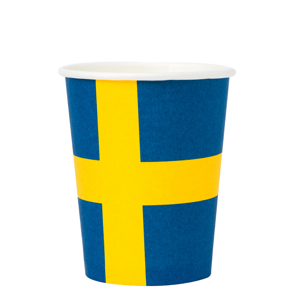 Einweggeschirr mit Flaggenmotiv
