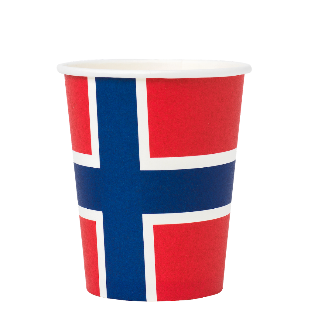 Einweggeschirr mit Flaggenmotiv