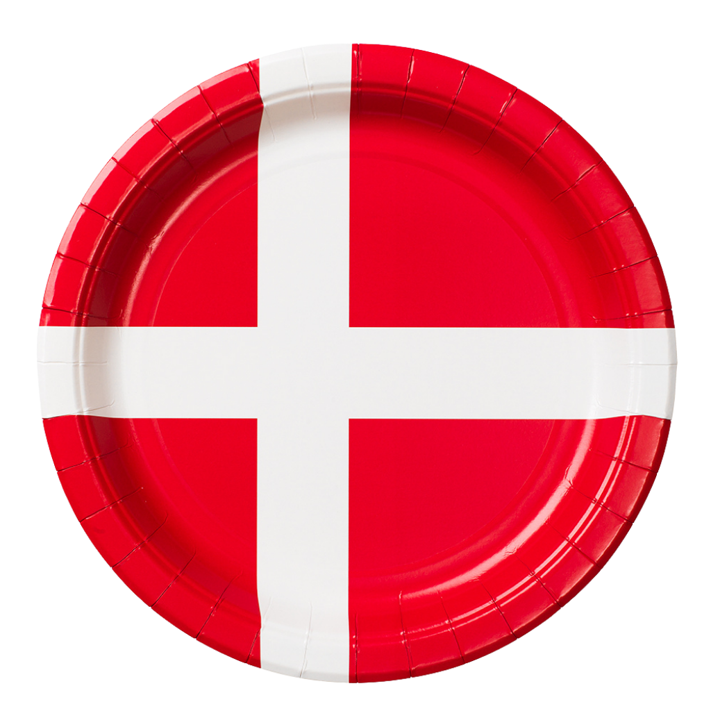 Einweggeschirr mit Flaggenmotiv