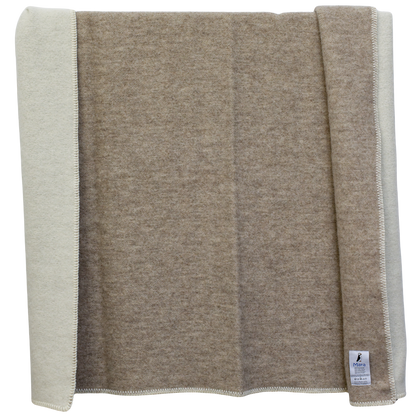 Wool blanket with polar bear motif - natural white / light grey - 140 x 200 cm