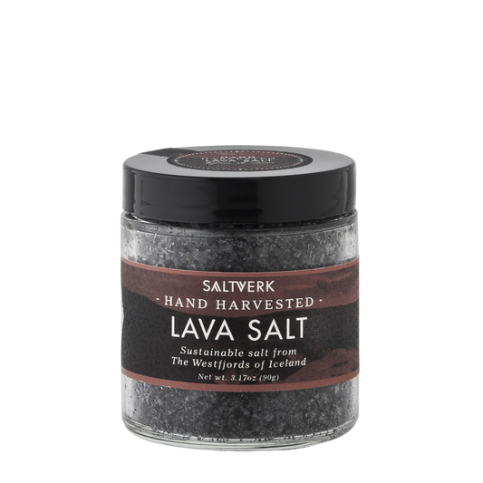 Saltverk Lavasalz - Meersalz mit Aktivkohle aus dem Lavagestein - 90 g
