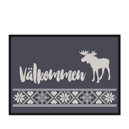 Elch Välkommen Fußmatte - Anthrazit / Grau - 50 x 75 cm