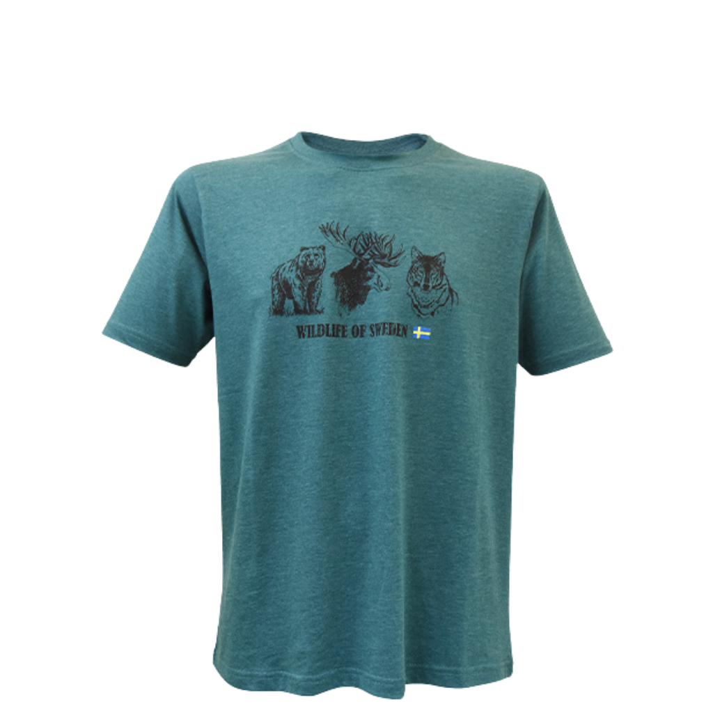 T-Shirt Wildtiere Schwedens - Grün